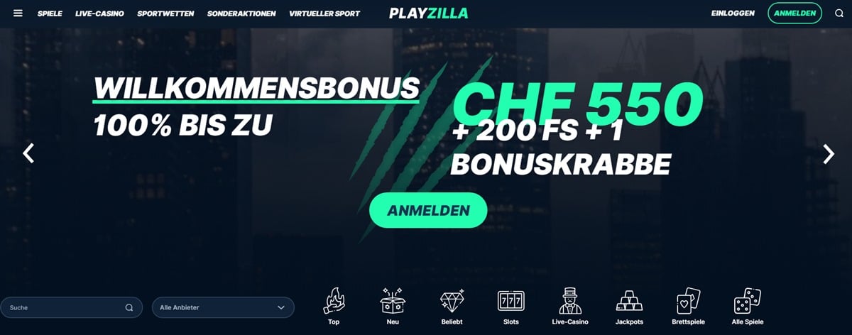 Playzilla Schweizer Online Casino